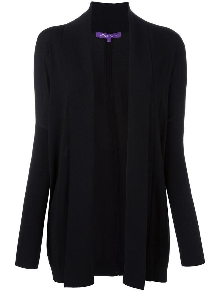 Ralph Lauren Purple Fine Knit Cardi-coat, Women's, Size: Small, Black, Spandex/elastane/merino/nylon