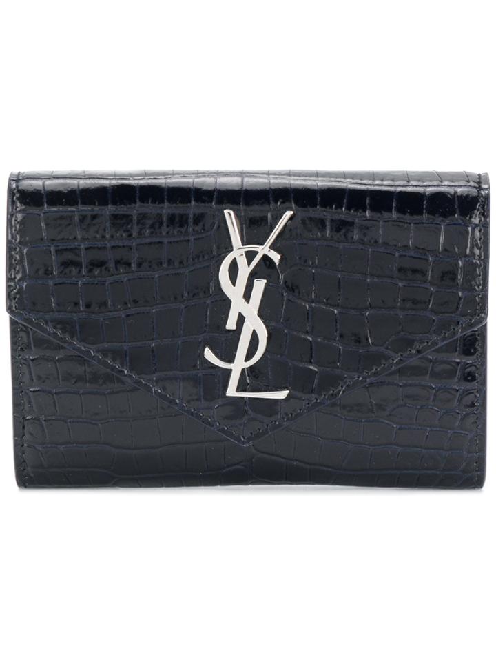 Saint Laurent Monogram Envelope Wallet - Black