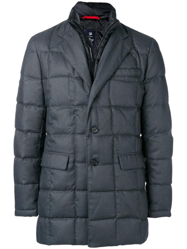 Fay Paneled Feather Down Jacket - Grey
