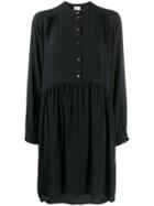 Semicouture Ruched Midi Shirt Dress - Black