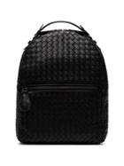 Bottega Veneta Black Intrecciato Leather Backpack