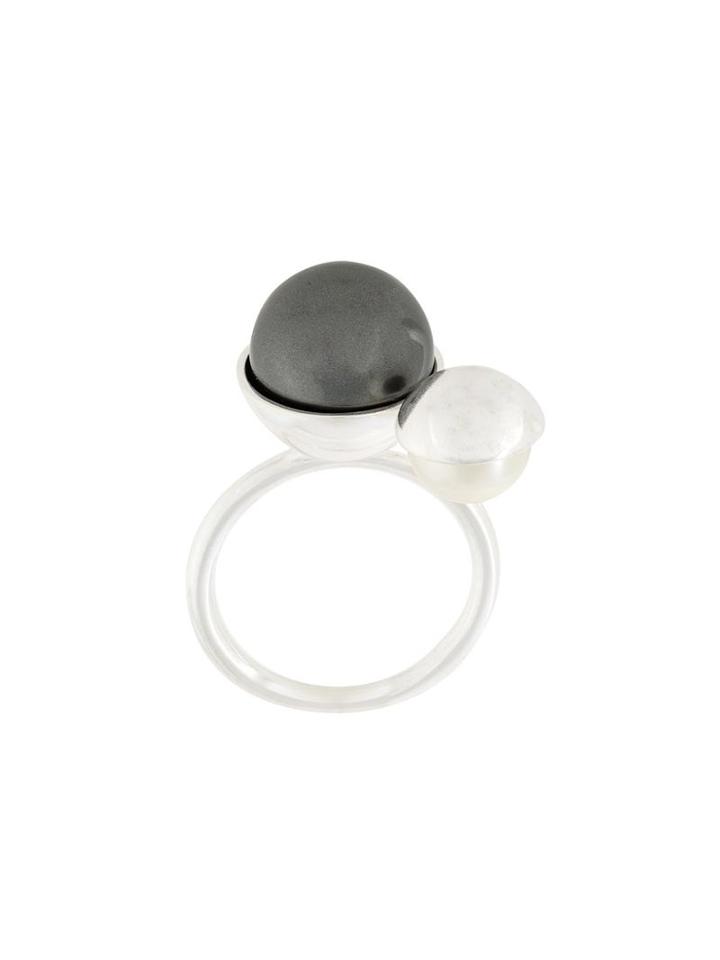 Maison Margiela Two-pearls Ring, Women's, Size: Large, Metallic