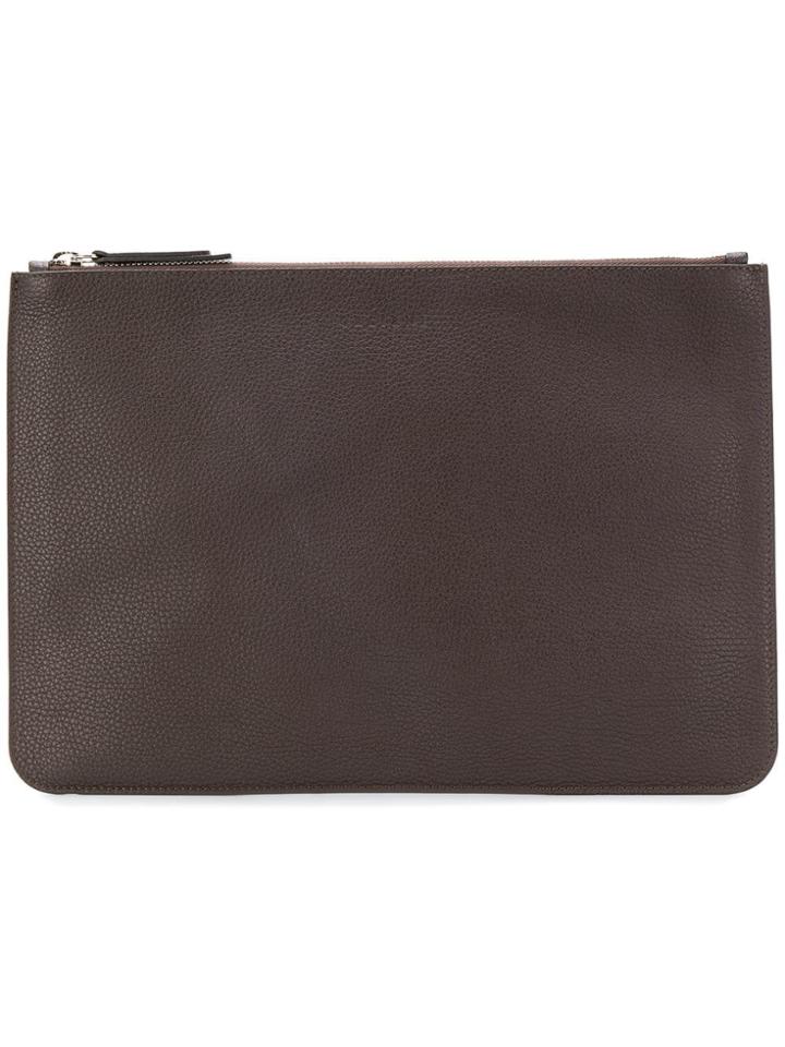 Orciani Logo Zipped Pouch - Brown