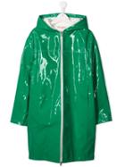 Marni Kids Teen Shiny Hooded Raincoat - Green