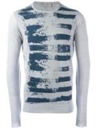 John Smedley 'paint' Jumper, Men's, Size: Medium, Blue, Virgin Wool