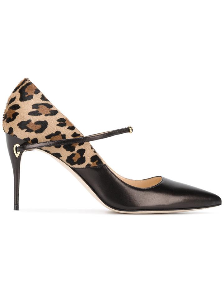 Jennifer Chamandi Black Leopard Lorenzo 85 Heels