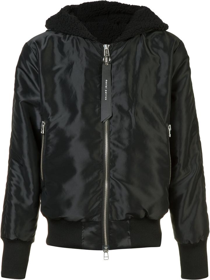 Daniel Patrick Hooded Bomber Jacket, Men's, Size: Small, Black, Polyester/nylon
