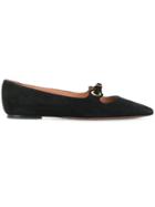 L'autre Chose Buckle Detail Pointed Ballerina Shoes - Black