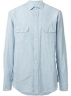 Salvatore Piccolo Patch Pocket Shirt, Men's, Size: 43, Blue, Cotton