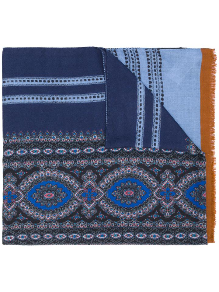 Etro Printed Pattern Scarf - Blue