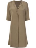 Peter Cohen Silk Shirt Dress, Women's, Size: Small, Brown, Silk