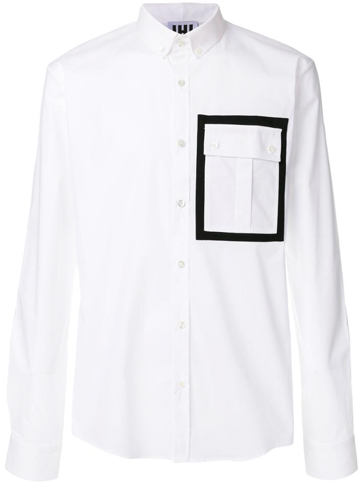 Les Hommes Urban Pocket Detail Slim Fit Shirt - White