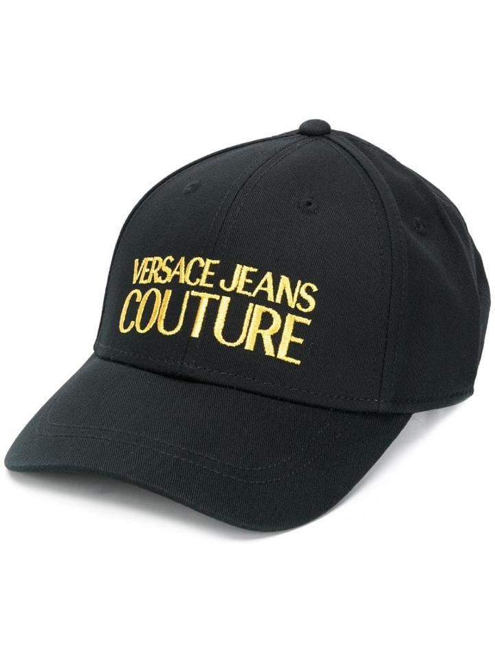 Versace Jeans Gold-tone Decal Cap - Black