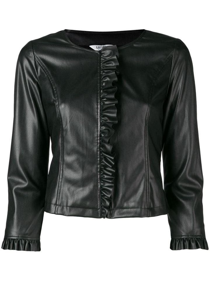 Liu Jo Ruffle Trimming Short Jacket - Black
