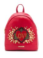 Love Moschino Heart Logo Backpack - Red