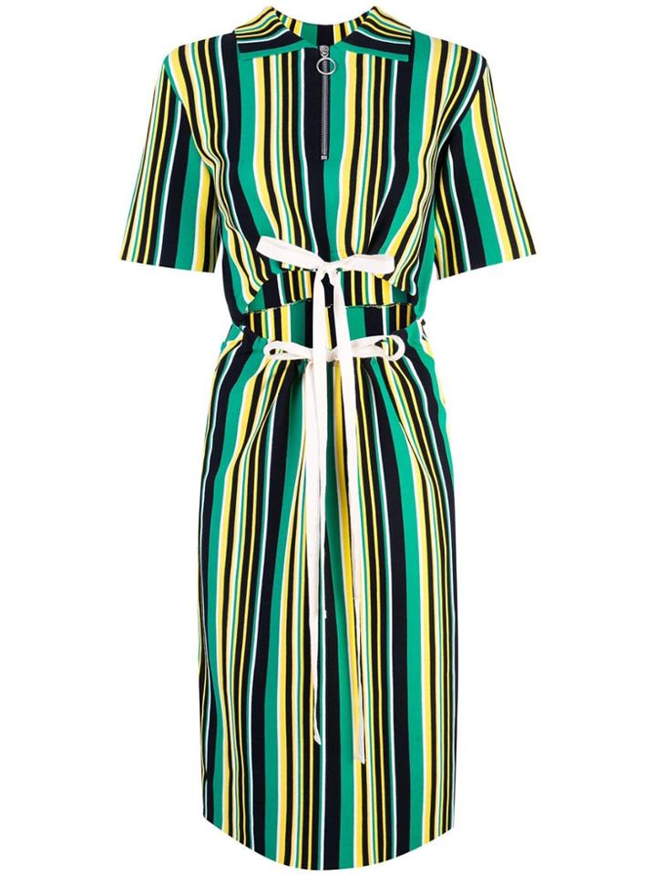 Proenza Schouler Striped Cut-out Dress - Green