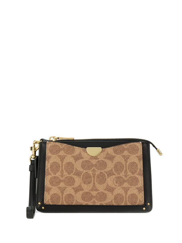 Coach Colorblock Signature Canvas Clutch - Neutrals