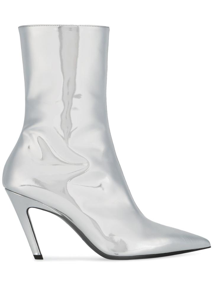 Balenciaga Slash Mirror Metallic Booties
