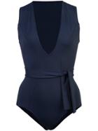 Eres Plunge Belted Swimsuit - Blue