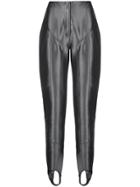 Mugler Metallic Stirrup Trousers - Grey