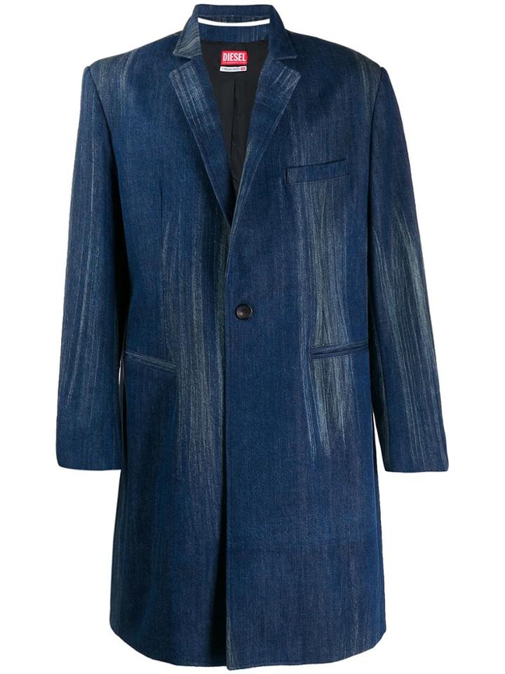 Diesel Red Tag Denim Midi Coat - Indi