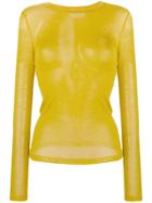 Semicouture Sheer Knit Top - Yellow & Orange