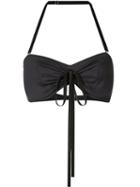 Malia Mills - Front Bow Halterneck Bikini Top - Women - Nylon/spandex/elastane - 36d, Black, Nylon/spandex/elastane