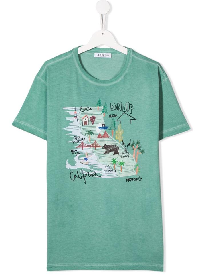 Dondup Kids Contrast Print T-shirt - Green