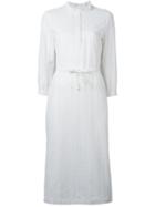 A.p.c. Perforated Shirt Dress, Women's, Size: 38, White, Cotton/viscose