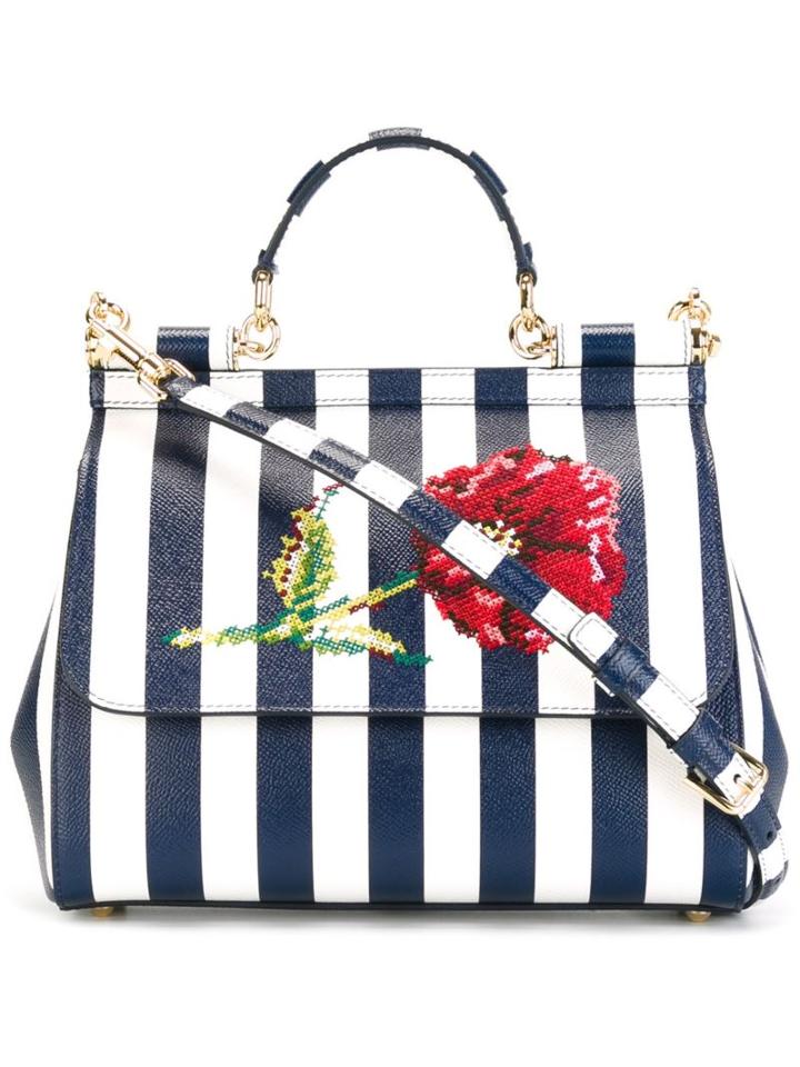 Dolce & Gabbana Medium Sicily Tote, Women's, Blue, Leather