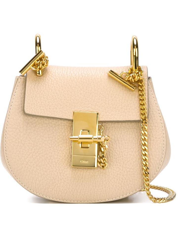 Chloé 'drew' Shoulder Bag, Women's, White, Lamb Skin/calf Suede