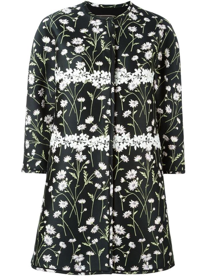 Giambattista Valli Floral Three-quarter Sleeve Coat