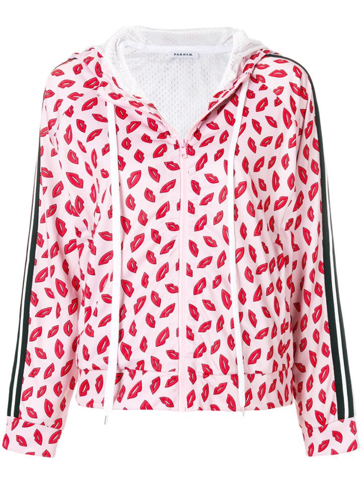 P.a.r.o.s.h. Lip Print Hoodie - Pink & Purple
