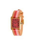 La Californienne Pink Fraise Peony Varsity Cartier Tank Leather Watch
