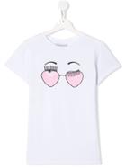 Chiara Ferragni Kids Flirting Print T-shirt - White