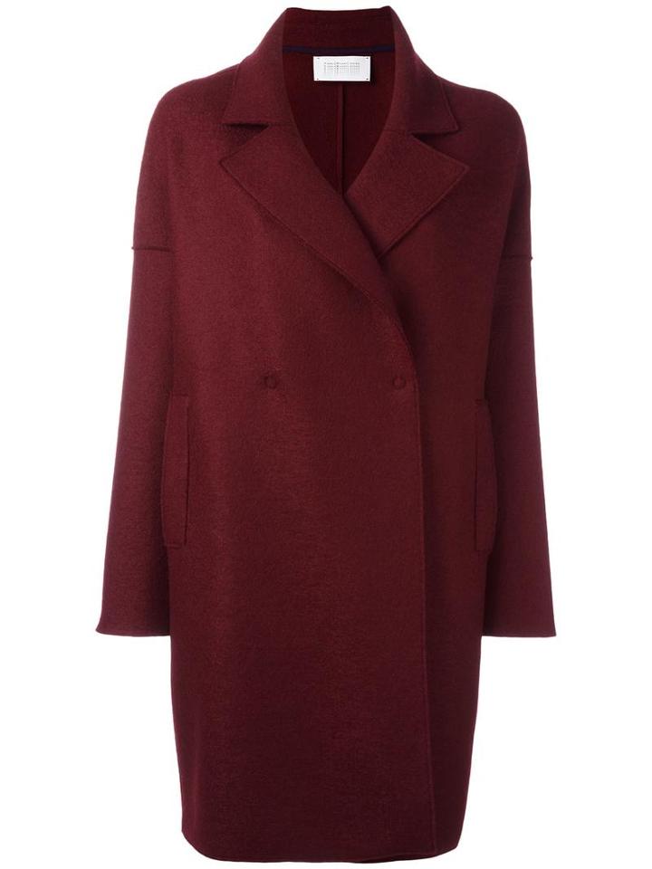Harris Wharf London Single Breasted Coat, Women's, Size: Large, Red, Virgin Wool