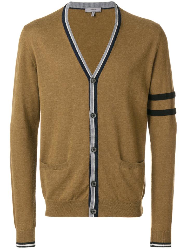 Lanvin Contrast Stripe-trimmed Cardigan - Brown