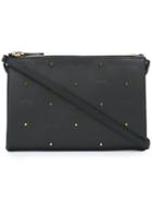 Mcm Logo Print Cross-body Bag, Women's, Black, Leather/polyester