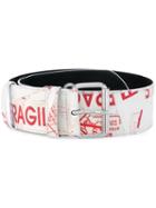 Mm6 Maison Margiela - Printed Faux Leather Belt - Women - Polyurethane/viscose/aluminium/copper - M, White, Polyurethane/viscose/aluminium/copper