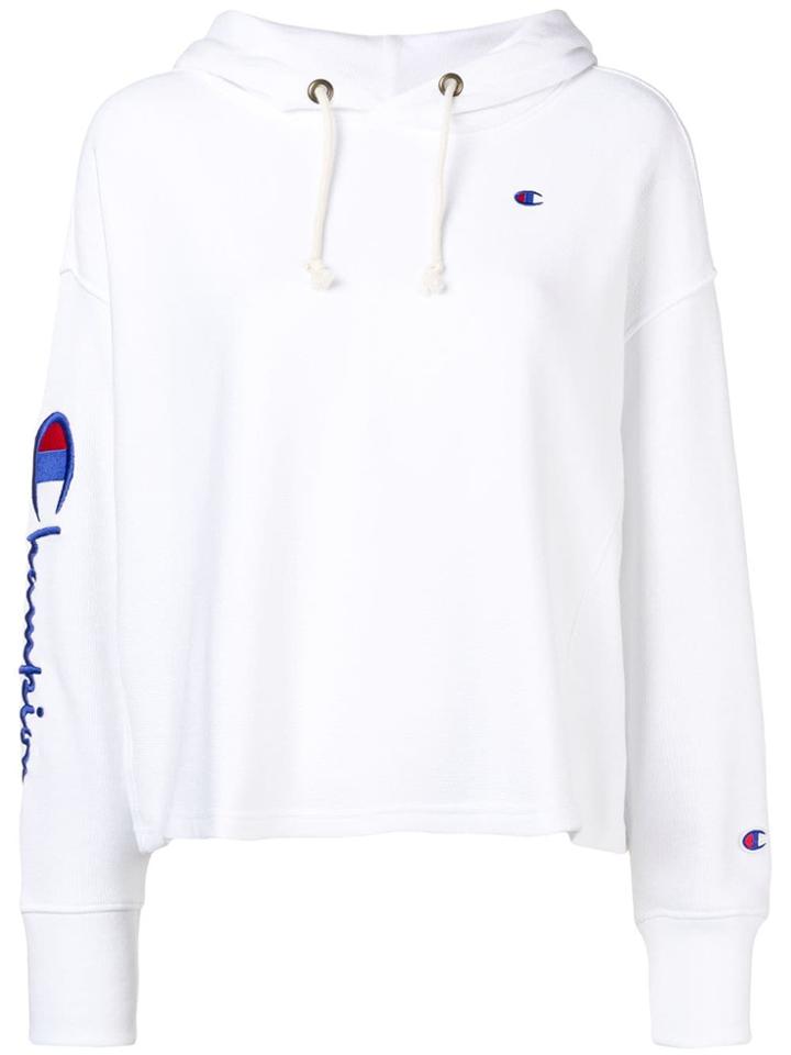 Champion Logo Hoodie - White