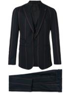 Gabriele Pasini - Striped Three-piece Suit - Men - Polyester/cupro/viscose/wool - 46, Blue, Polyester/cupro/viscose/wool