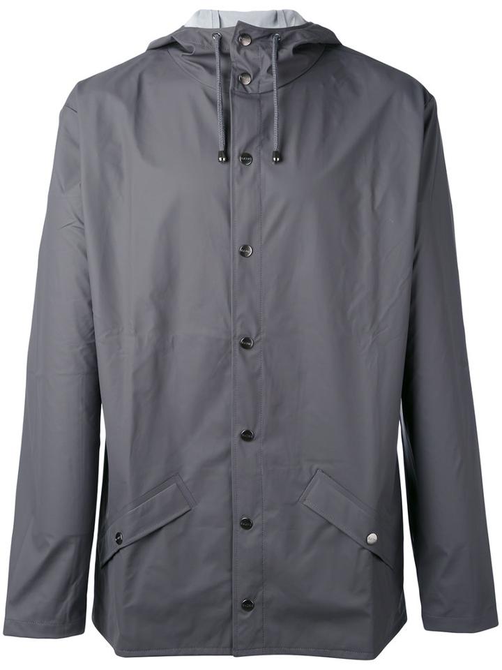 Rains - Flap Pockets Hooded Jacket - Men - Polyester/polyurethane - S/m, Grey, Polyester/polyurethane