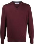 Brunello Cucinelli V-neck Jumper - Red