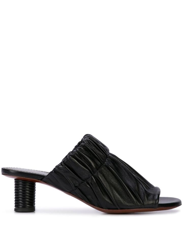 Proenza Schouler Mid Heel Ruched Mule - Black