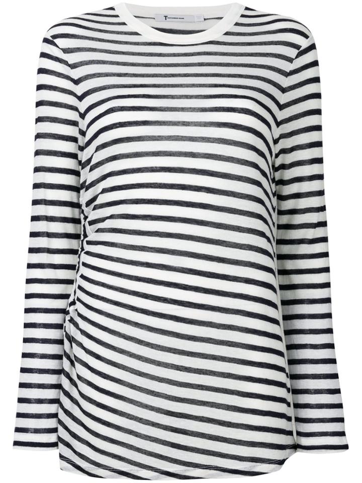 T By Alexander Wang Striped Cut Out Top - Blue