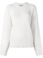 Msgm Ribbed Jumper - White