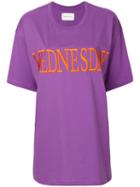 Alberta Ferretti - Wednesday Embroidered T-shirt - Women - Cotton - M, Pink/purple, Cotton