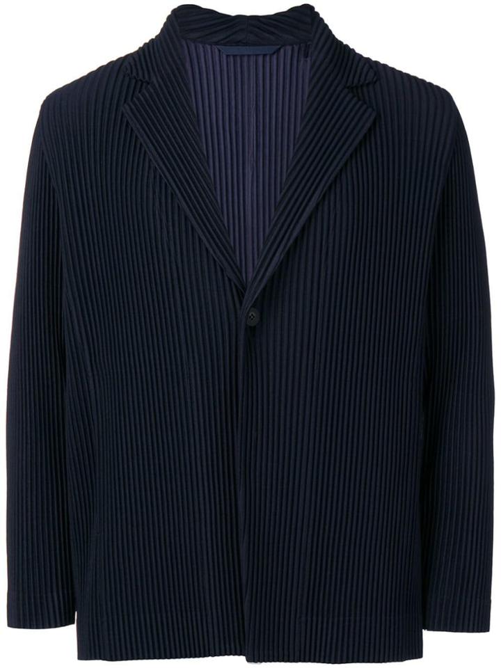 Homme Plissé Issey Miyake Pleated Single-breasted Blazer - Blue