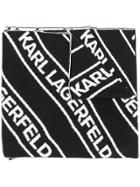 Karl Lagerfeld Logo Knitted Scarf - Black