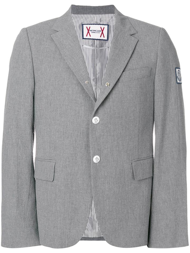 Moncler Gamme Bleu Slim-fit Button Blazer - Grey